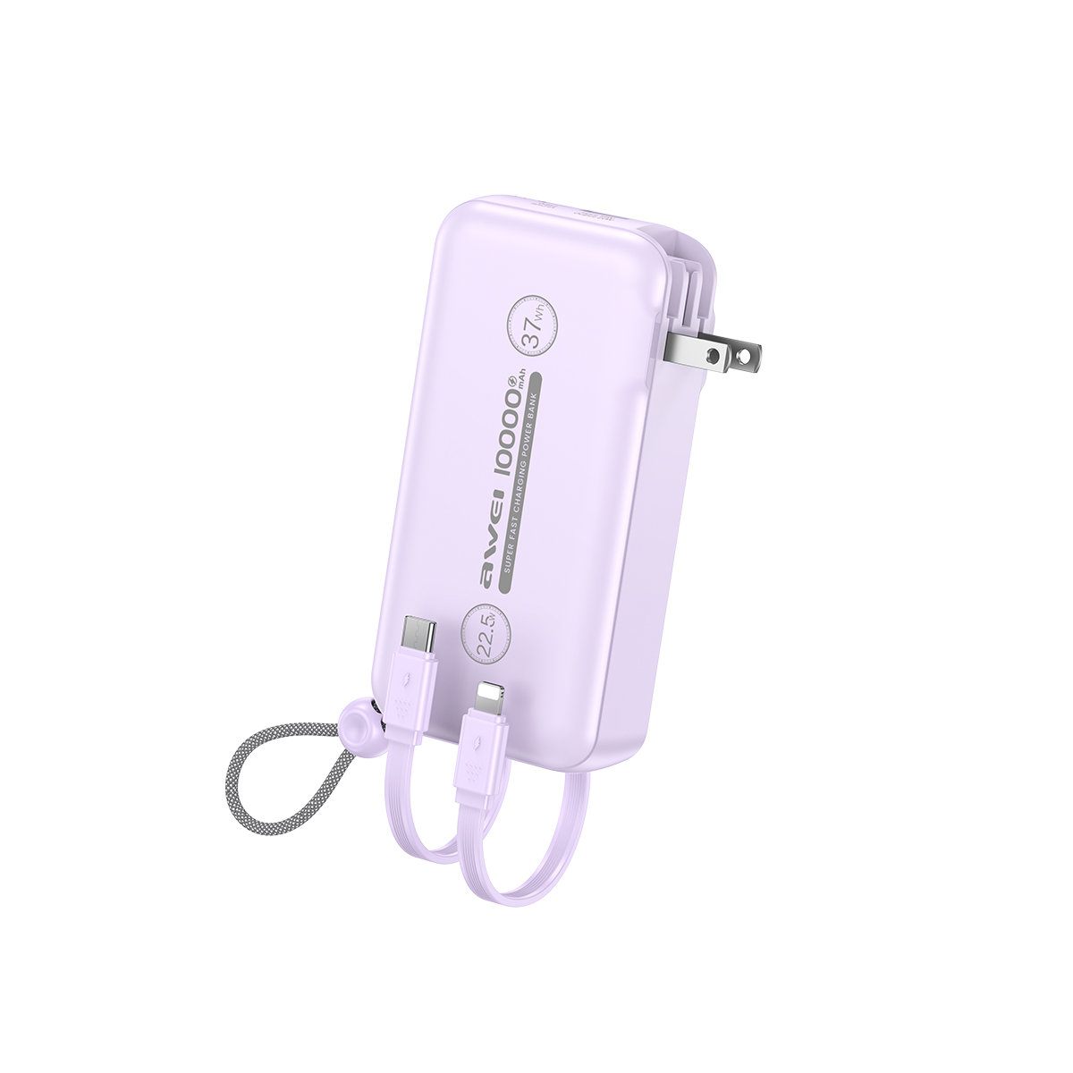 AWEI P75K Power Bank with built-in cable