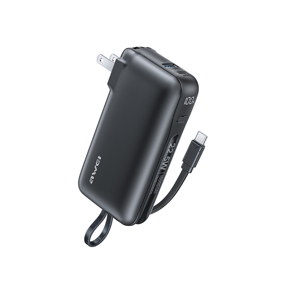 AWEI P84K Power Bank with built-in cable